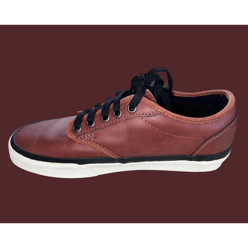 Unisex Vans Leather Low Tops Skate Shoes Sneakers Size 6.5 - Picture 4 of 8